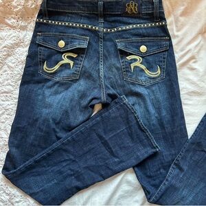 Rock & Republic Dark Blue Jeans with Gold Details